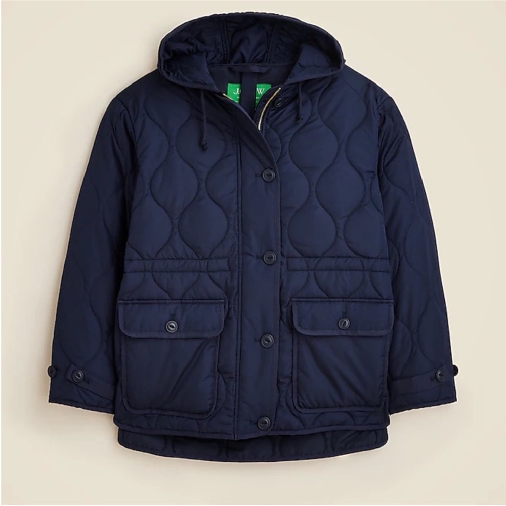 J Crew -- Oslo puffer jacket with Primaloft - navy, size - XXL